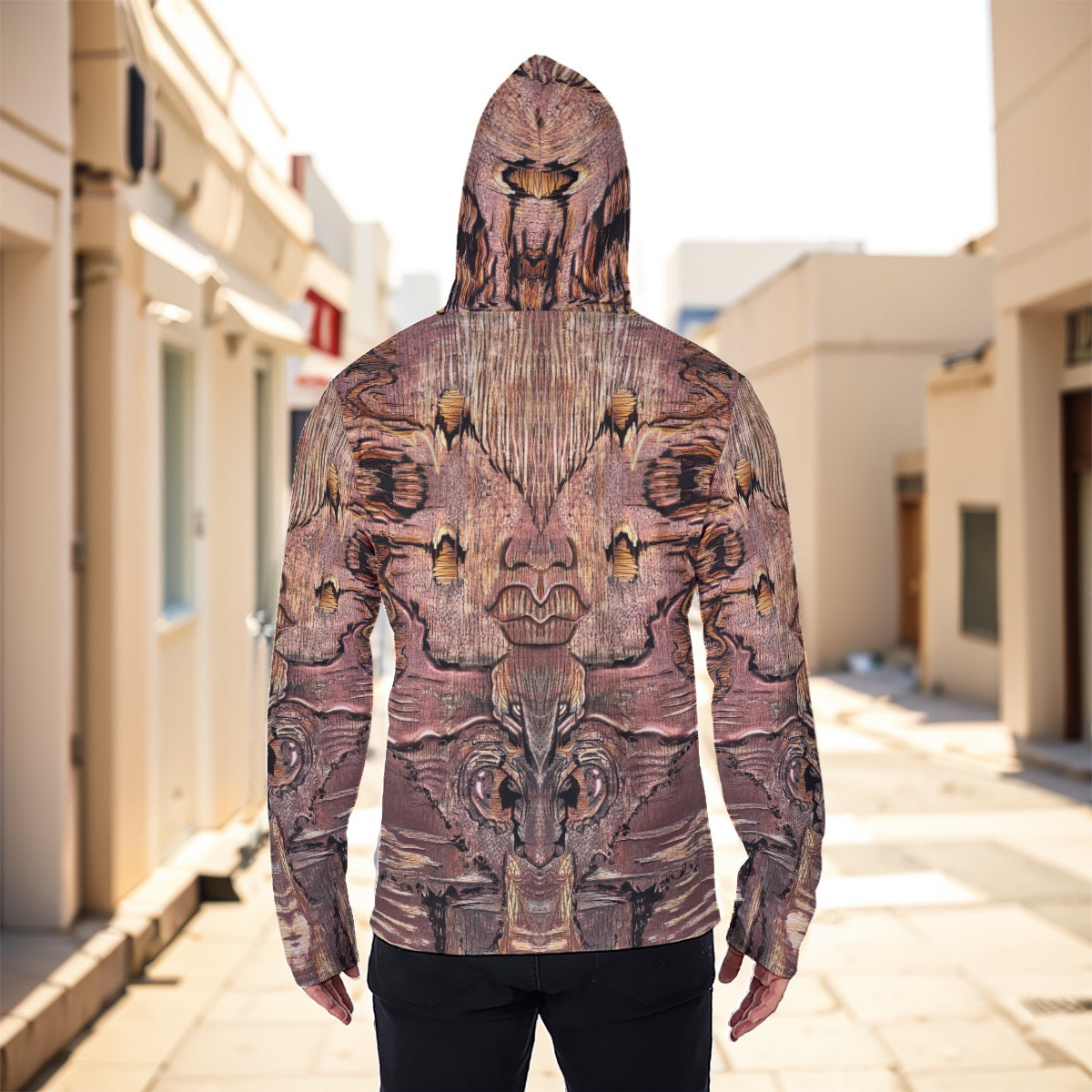 Eco-friendly All-Over Print Men's Masked Hoodie - "Mother Nature"