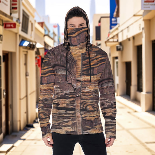 Eco-friendly All-Over Print Men's Masked Hoodie - "Gemini"