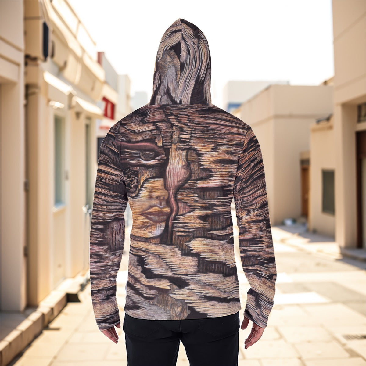 Eco-friendly All-Over Print Men's Masked Hoodie - "Blown Away"
