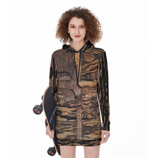 All-Over Print Women's Long Hoodie- "Gemini"