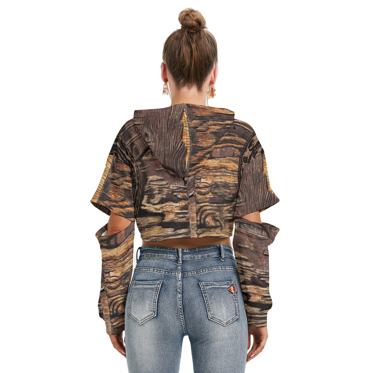 All-Over Print Women's Heavy Fleece Hoodie With Hollow Out Sleeve - "Gemini"